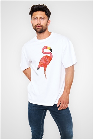 Kuş Beyaz Unisex Oversize Tişört T-Shirt