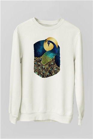 Kuş Beyaz Unisex Sweatshirt