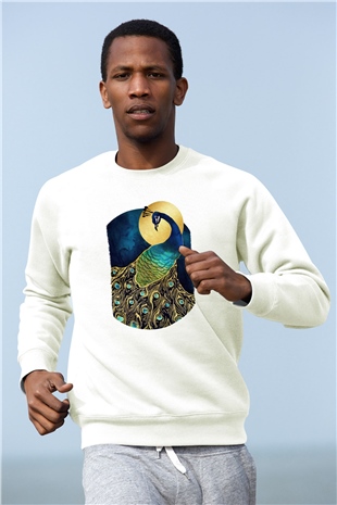 Kuş Beyaz Unisex Sweatshirt