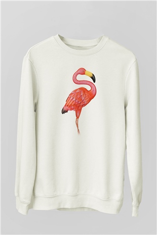 Kuş Beyaz Unisex Sweatshirt