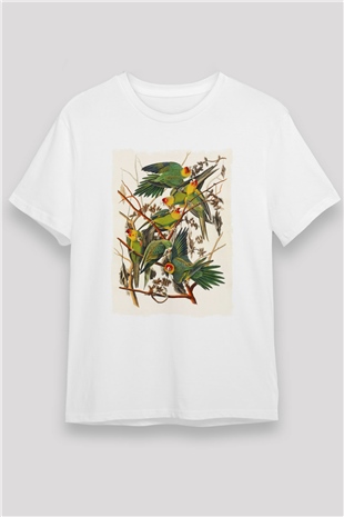 Kuş Beyaz Unisex Tişört T-Shirt - TişörtFabrikası