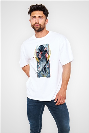 Kuş Beyaz Oversize Tişört Oversize T-shirt - TişörtFabrikası