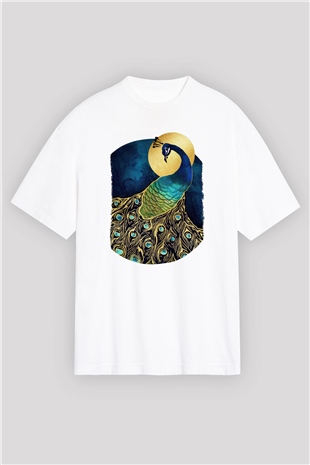 Kuş Beyaz Oversize Tişört Oversize T-shirt - TişörtFabrikası