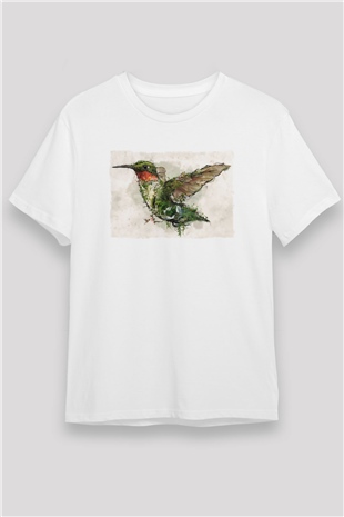 Kuş Beyaz Unisex Tişört T-Shirt - TişörtFabrikası