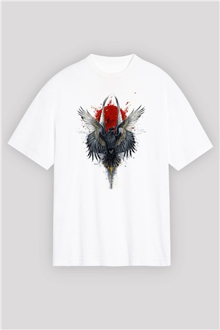 Kuş Beyaz Oversize Tişört Oversize T-shirt - TişörtFabrikası