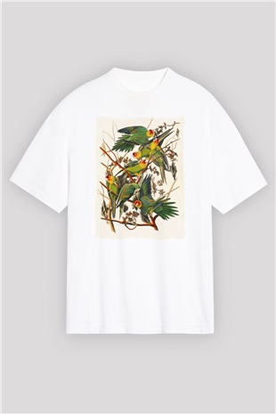 Kuş Beyaz Oversize Tişört Oversize T-shirt - TişörtFabrikası
