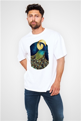Kuş Beyaz Oversize Tişört Oversize T-shirt - TişörtFabrikası