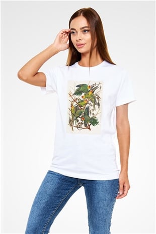 Kuş Beyaz Unisex Tişört T-Shirt - TişörtFabrikası