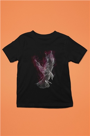 Kuş Siyah Unisex Çocuk Tişört