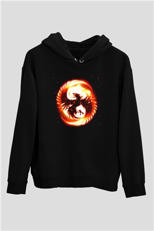 Kuş Siyah Unisex Hoodie
