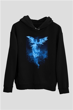 Kuş Siyah Unisex Hoodie