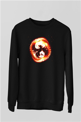 Kuş Siyah Unisex Sweatshirt
