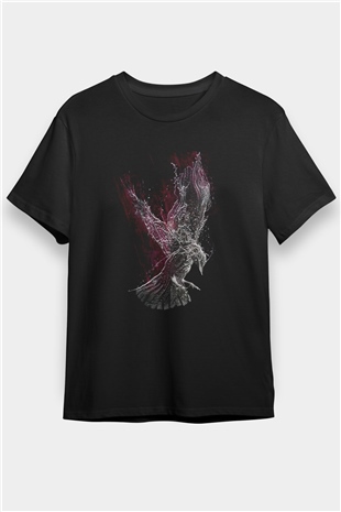 Kuş Siyah Unisex Tişört T-Shirt - TişörtFabrikası