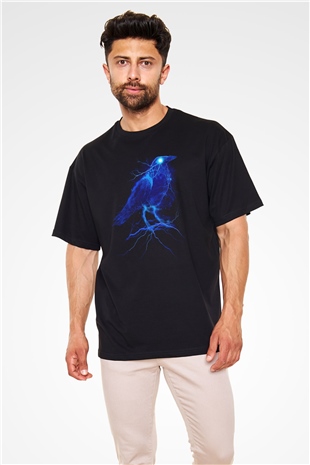 Kuş Siyah Oversize Tişört Oversize T-shirt - TişörtFabrikası