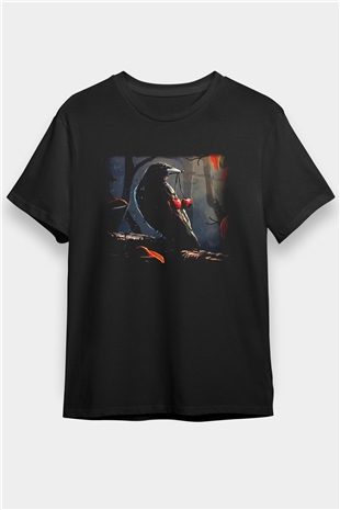 Kuş Siyah Unisex Tişört T-Shirt - TişörtFabrikası