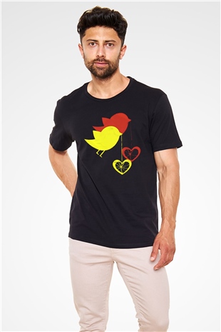 Kuş Siyah Unisex Tişört T-Shirt - TişörtFabrikası