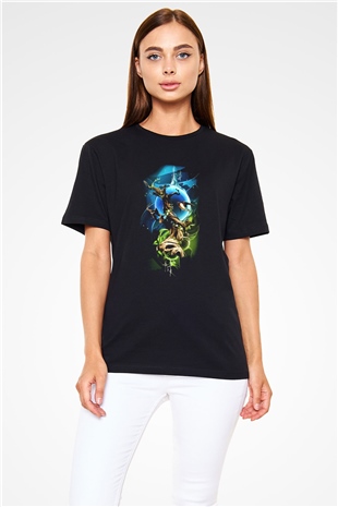 Kuş Siyah Unisex Tişört T-Shirt - TişörtFabrikası