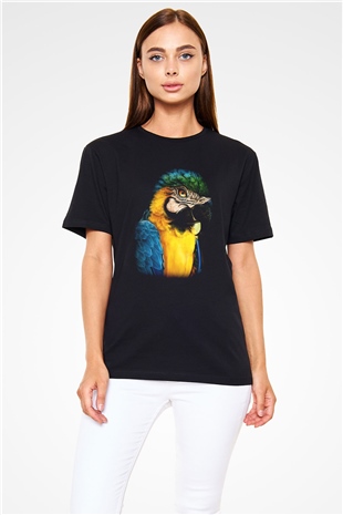Kuş Siyah Unisex Tişört T-Shirt - TişörtFabrikası
