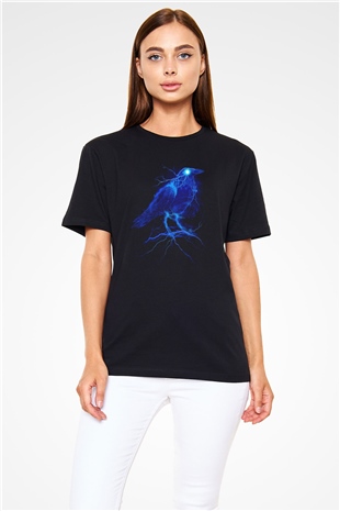 Kuş Siyah Unisex Tişört T-Shirt - TişörtFabrikası