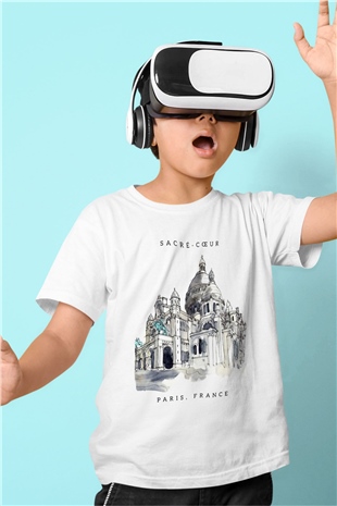 Kutsal Kalp Bazilikası Beyaz Unisex Çocuk Tişört