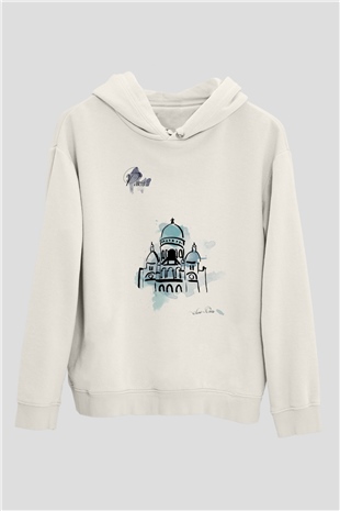 Kutsal Kalp Bazilikası Beyaz Unisex Hoodie