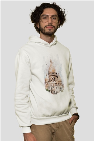 Kutsal Kalp Bazilikası Beyaz Unisex Hoodie