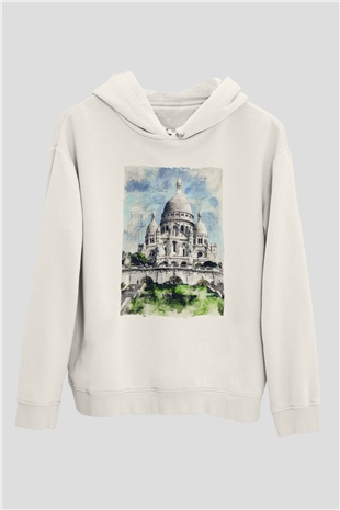 Kutsal Kalp Bazilikası Beyaz Unisex Hoodie