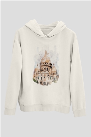 Kutsal Kalp Bazilikası Beyaz Unisex Hoodie