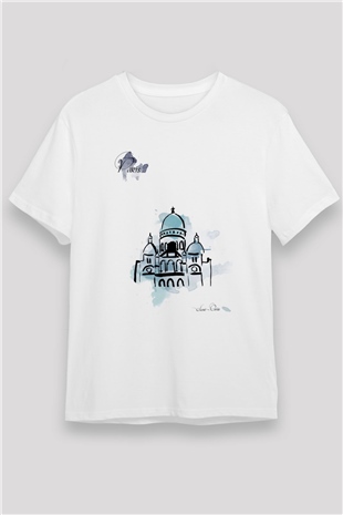 Kutsal Kalp Bazilikası Beyaz Unisex Tişört T-Shirt - TişörtFabrikası