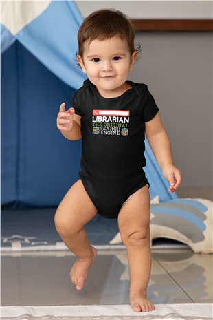Kütüphaneci Siyah Bebek Body - Zıbın