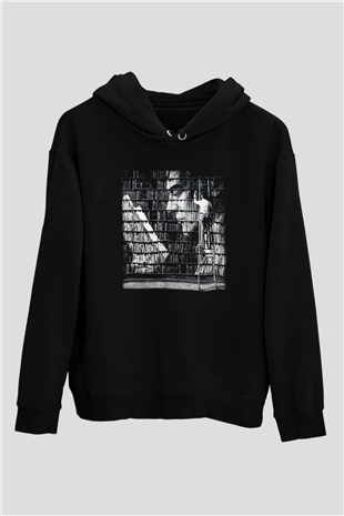 Kütüphaneci Siyah Unisex Kapşonlu Sweatshirt