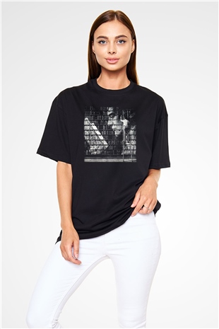 Kütüphaneci Siyah Unisex Oversize Tişört T-Shirt