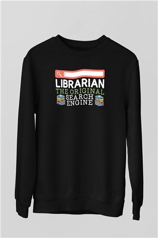 Kütüphaneci Siyah Unisex Sweatshirt