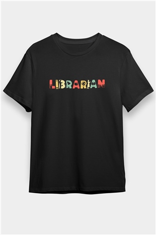 Kütüphaneci Siyah Unisex Tişört T-Shirt - TişörtFabrikası