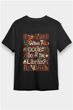 Kütüphaneci Siyah Unisex Tişört T-Shirt - TişörtFabrikası