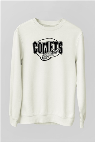 Kuyruklu yıldız Beyaz Unisex Sweatshirt