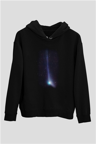 Kuyruklu yıldız Siyah Unisex Hoodie