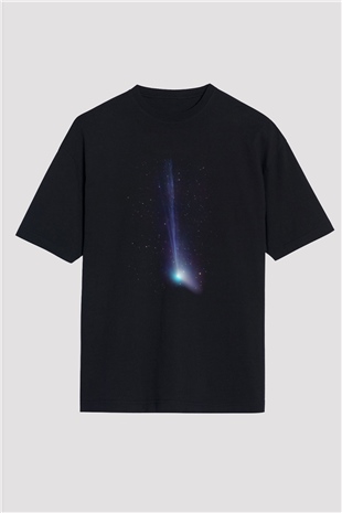 Kuyruklu yıldız Siyah Oversize Tişört Oversize T-shirt - TişörtFabrikası