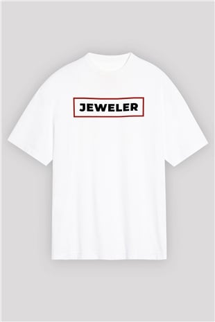 Kuyumcu Beyaz Oversize Tişört Oversize T-shirt - TişörtFabrikası