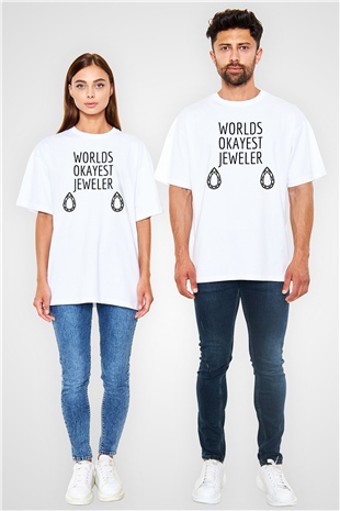 Kuyumcu Beyaz Oversize Tişört Oversize T-shirt - TişörtFabrikası