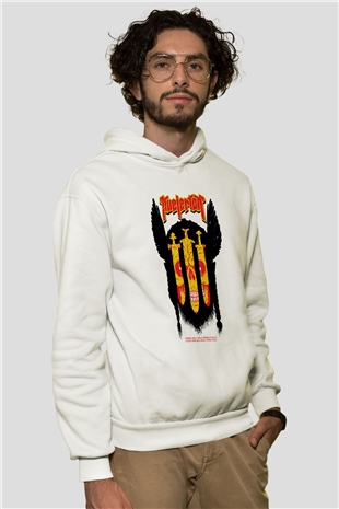 Kvelertak Beyaz Unisex Kapşonlu Sweatshirt