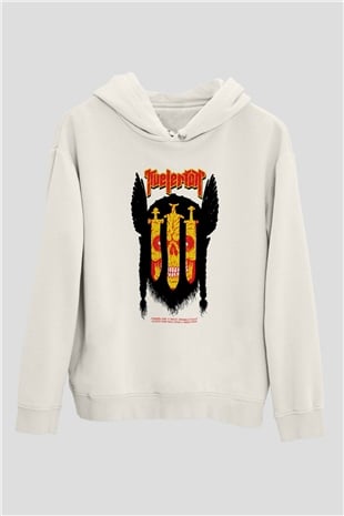 Kvelertak Beyaz Unisex Kapşonlu Sweatshirt