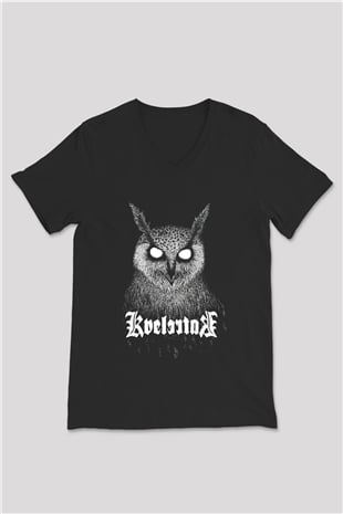 Kvelertak Siyah Unisex V Yaka Tişört T-Shirt