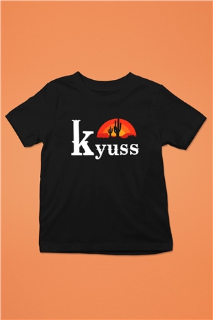Kyuss Baskılı Siyah Unisex Çocuk Tişört