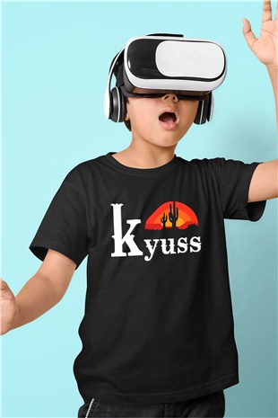 Kyuss Baskılı Siyah Unisex Çocuk Tişört