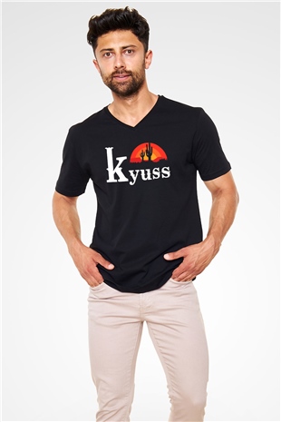 Kyuss Siyah Unisex V Yaka Tişört T-Shirt