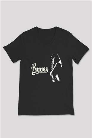 Kyuss Siyah Unisex V Yaka Tişört T-Shirt