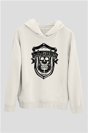 L.A. Guns Beyaz Unisex Kapüşonlu Sweatshirt