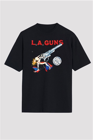 L.A. Guns Siyah Oversize Tişört Oversize T-shirt - TişörtFabrikası