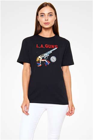 L.A. Guns Siyah Unisex Tişört T-Shirt - TişörtFabrikası